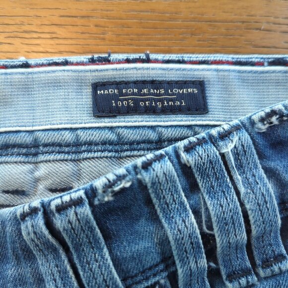 Salsa Jeans Men’s W33 L32 Blue Distressed Paint Splatter Slim Fit Button Fly - Picture 10 of 16